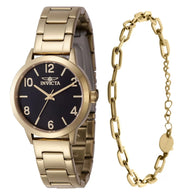 Invicta Women's 47273 Wildflower Quartz 3 Hand Black Dial Watch