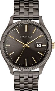 45B149 Caravelle Men's Dress Quartz Gray Dial Gunmetal Watch
