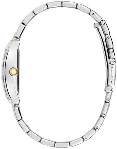 45L191 Caravelle Women's Dress Crystal Two-Tone Rectangular Watch