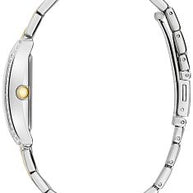 45L191 Caravelle Women's Dress Crystal Two-Tone Rectangular Watch