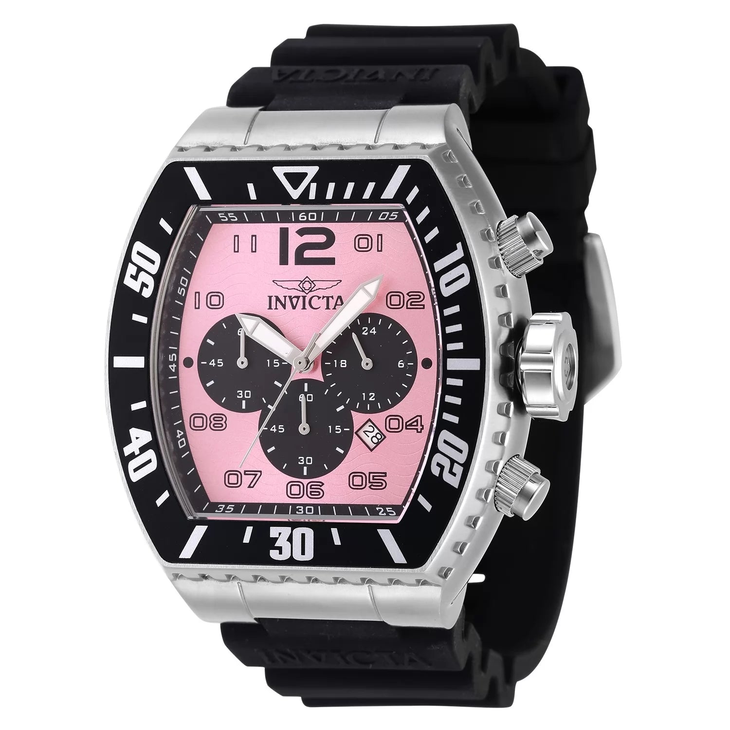 Invicta Men's 47286 Pro Diver Quartz Chronograph Black, Pink Dial Watch