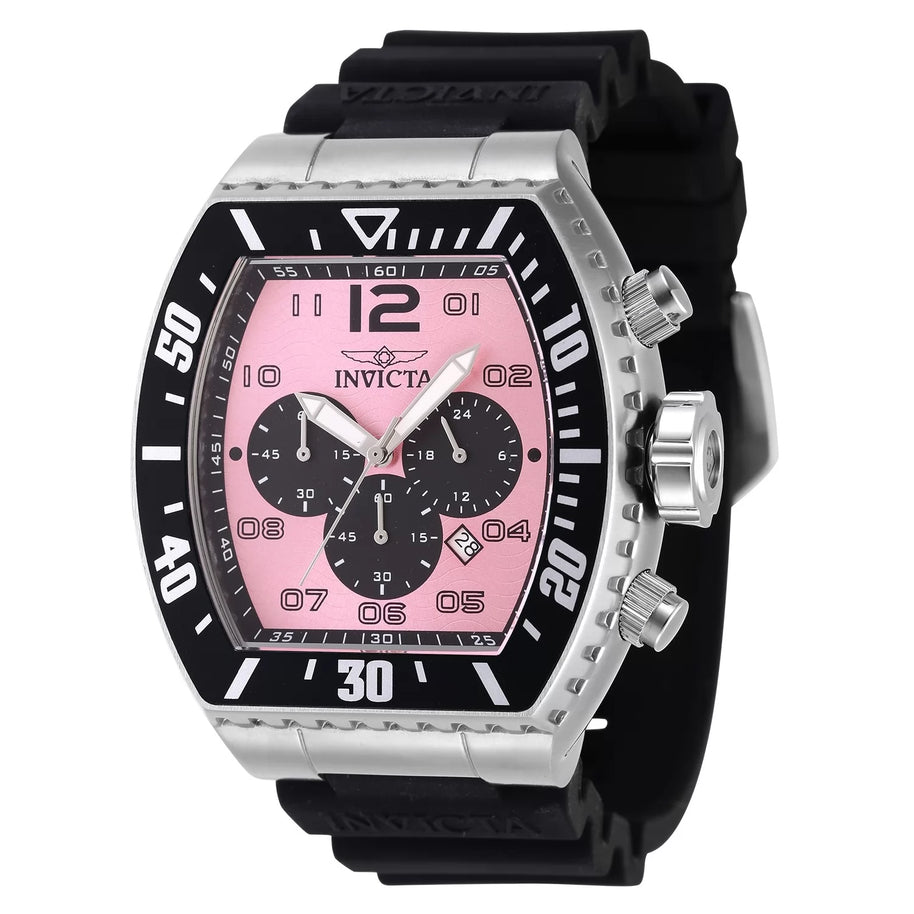 Invicta Men's 47286 Pro Diver Quartz Chronograph Black, Pink Dial Watch
