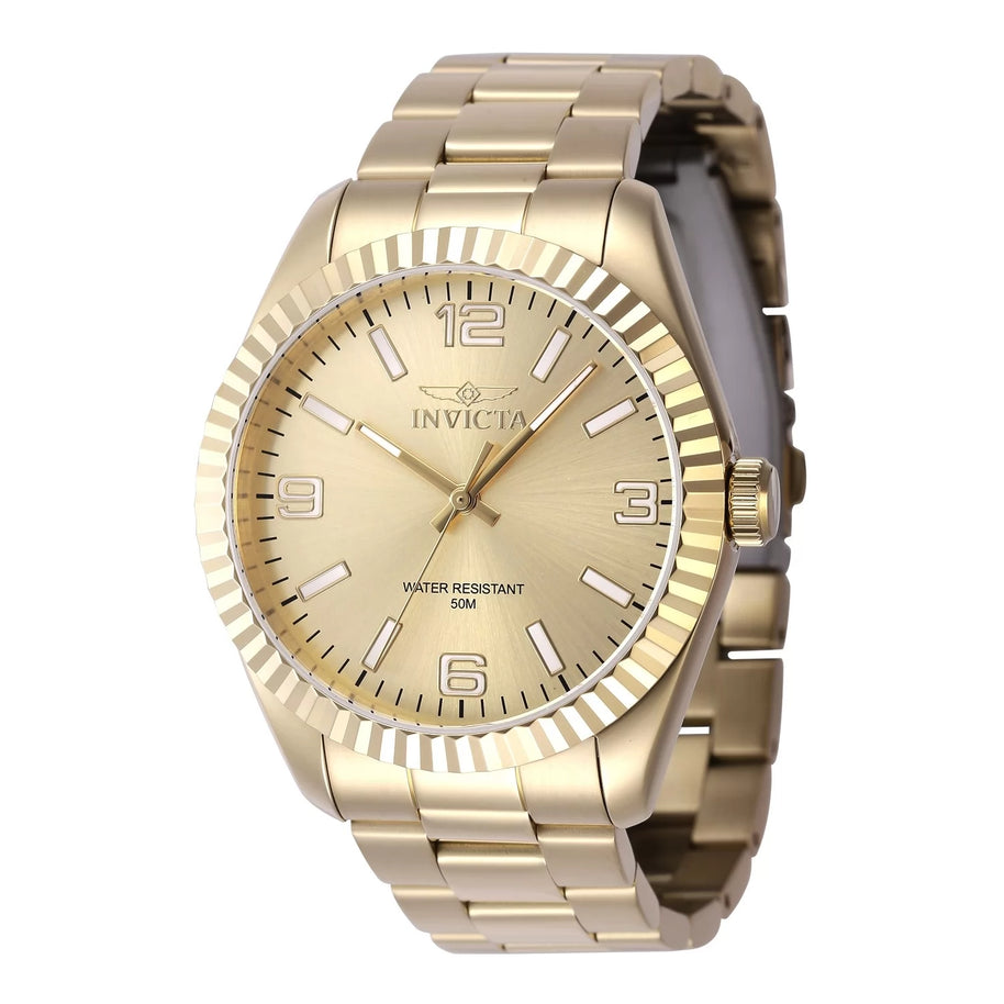 Invicta Men's 47460 Specialty Quartz 3 Hand Gold Dial Watch