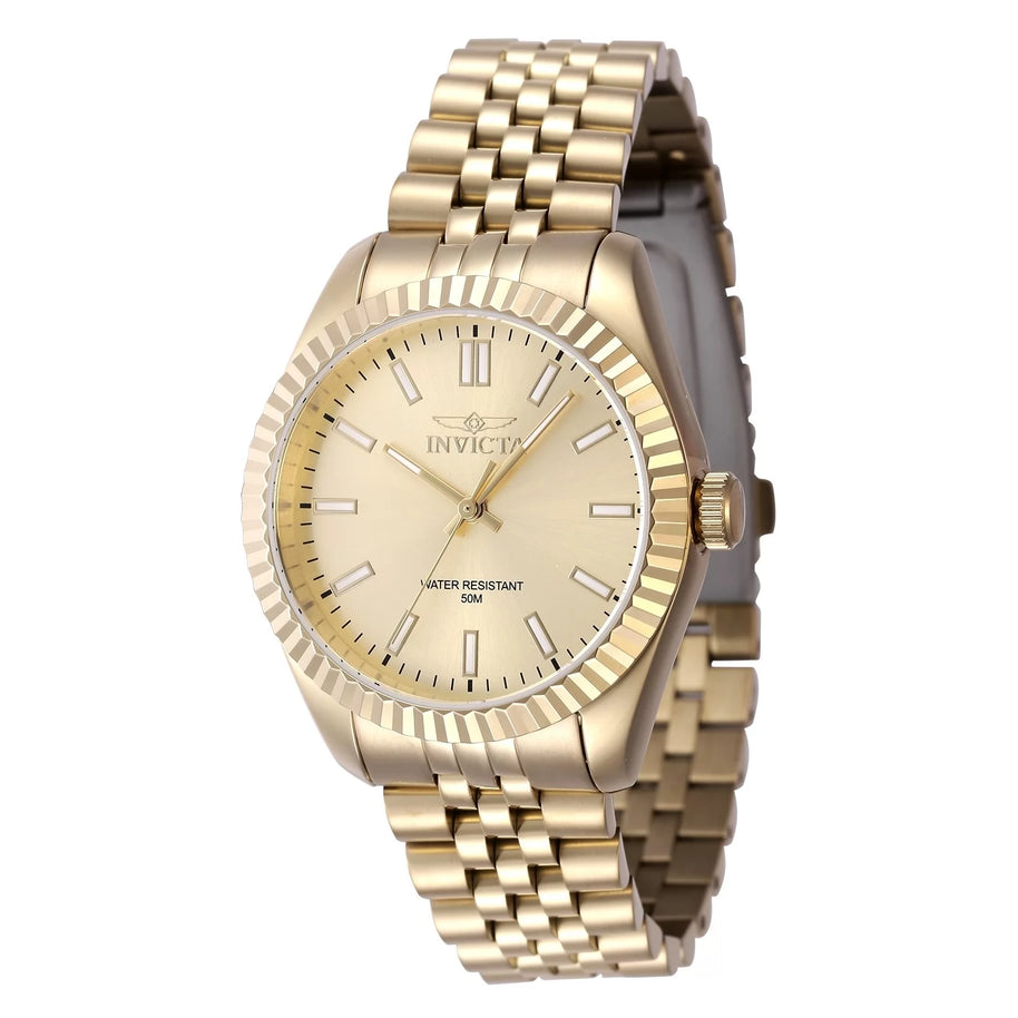 Invicta Women's 47507 Specialty Quartz 3 Hand Gold Dial Watch