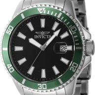 Invicta Men's 46075 Pro Diver Quartz 3 Hand Black Dial Watch