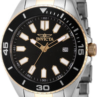 Invicta Men's 46319 Pro Diver Quartz 3 Hand Black Dial Watch