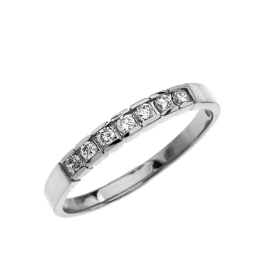White Gold Channel Set Diamond Wedding Band Ring