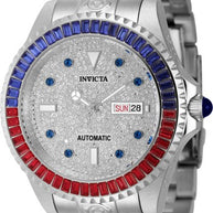 Invicta Men's 46635 Pro Diver Automatic 3 Hand Silver, Pave Dial Watch