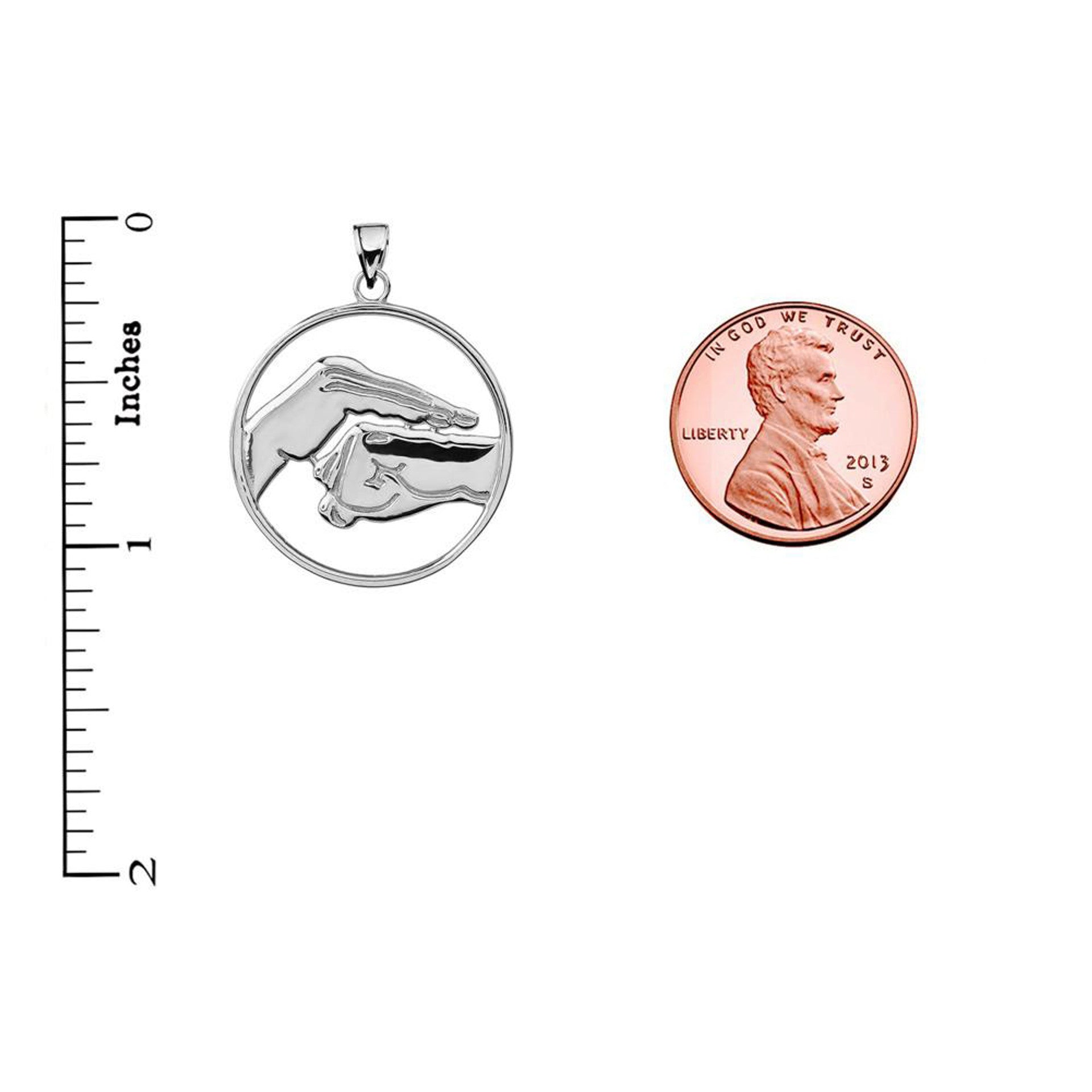 Gold Bao Quan Martial Arts Hand Symbol Pendant (Available in Yellow/Rose/White Gold)