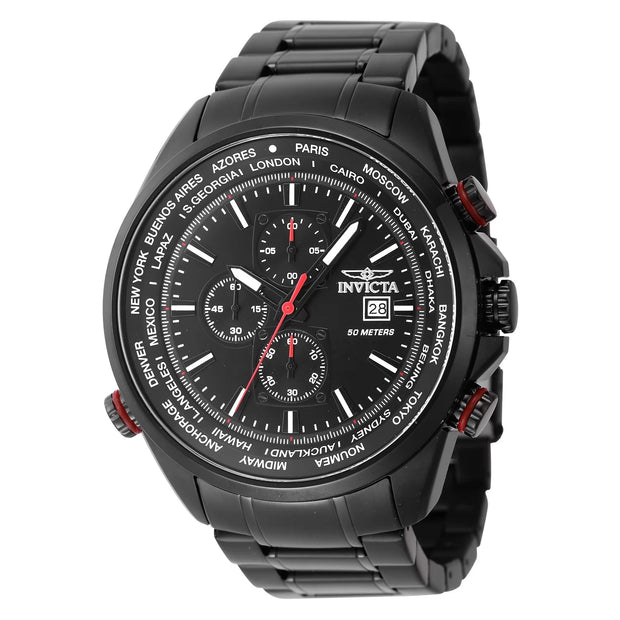 Invicta Men's 47820 Aviator Quartz Multifunction Black Dial Watch