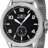 Invicta Men's 47134 Vintage Quartz 3 Hand Black Dial Watch