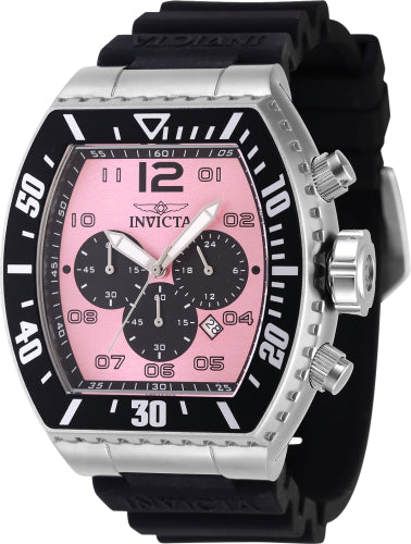 Invicta Men's 47286 Pro Diver Quartz Chronograph Black, Pink Dial Watch