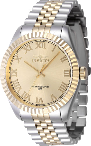 Invicta Men's 47404 Specialty Quartz 3 Hand Gold Dial Watch