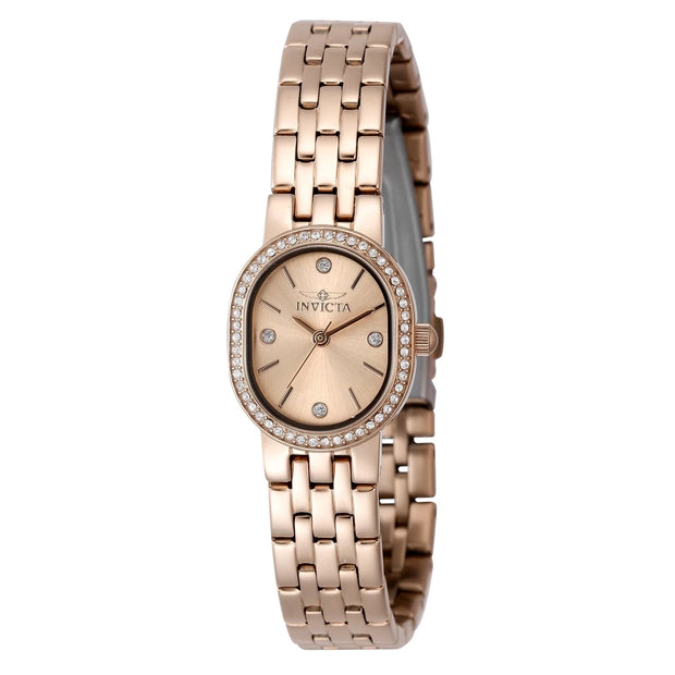 Invicta Women's 48137 Angel Quartz 3 Hand Silver, Rose Gold Dial Watch