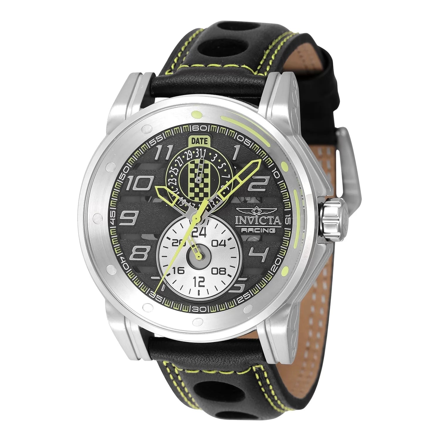 Invicta Men's 47534 Invicta Racing Quartz Multifunction Black, Silver, Grey, Light Green Dial Watch