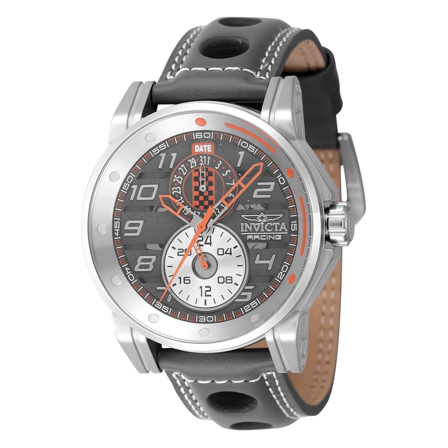 Invicta Men's 47535 Invicta Racing Quartz Multifunction Silver, Orange, Grey, Gunmetal Dial Watch