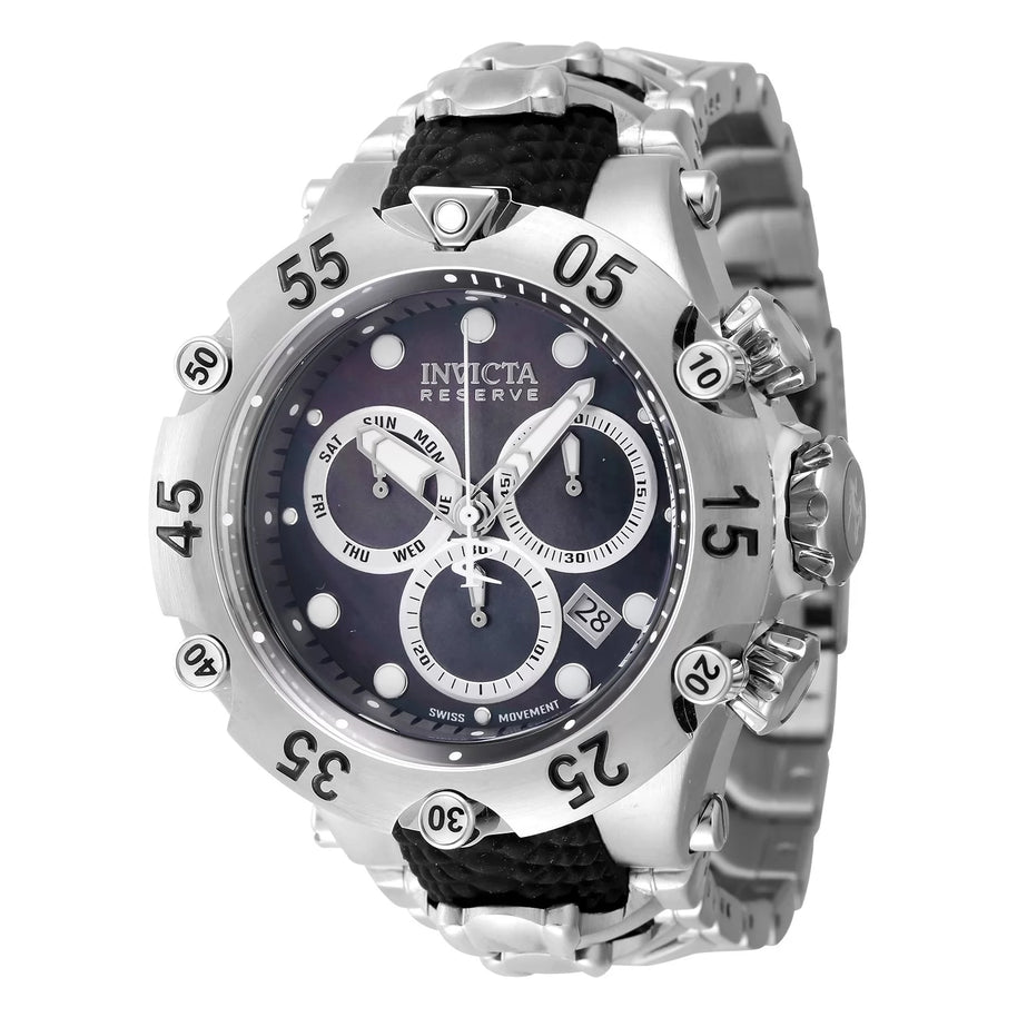 Invicta Men's 47157 Reserve Quartz Chronograph Black, Silver Dial Watch