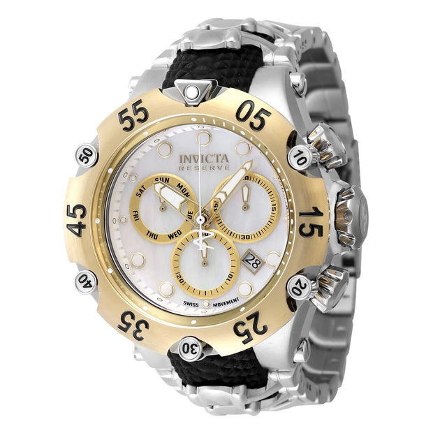 Invicta Men's 47218 Reserve Quartz Chronograph White, Gold Dial Watch
