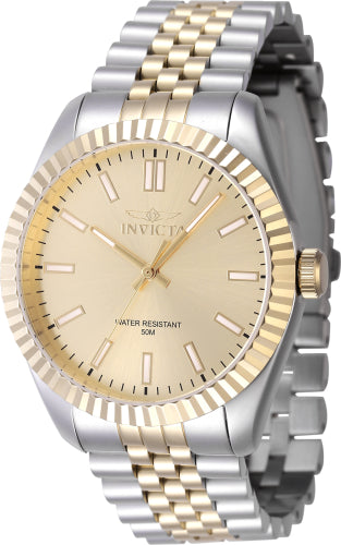 Invicta Men's 47487 Specialty Quartz 3 Hand Gold Dial Watch