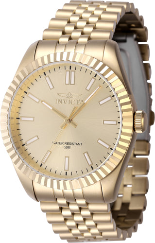 Invicta Men's 47491 Specialty Quartz 3 Hand Gold Dial Watch
