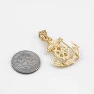 Gold Mariner Crucifix Anchor Cross Pendant Necklace(Availbale In Yellow/Rose/White Gold)