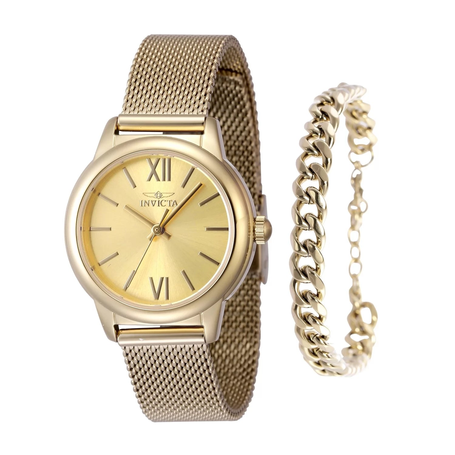 Invicta Women's 48250 Angel Quartz 3 Hand Gold Dial Watch