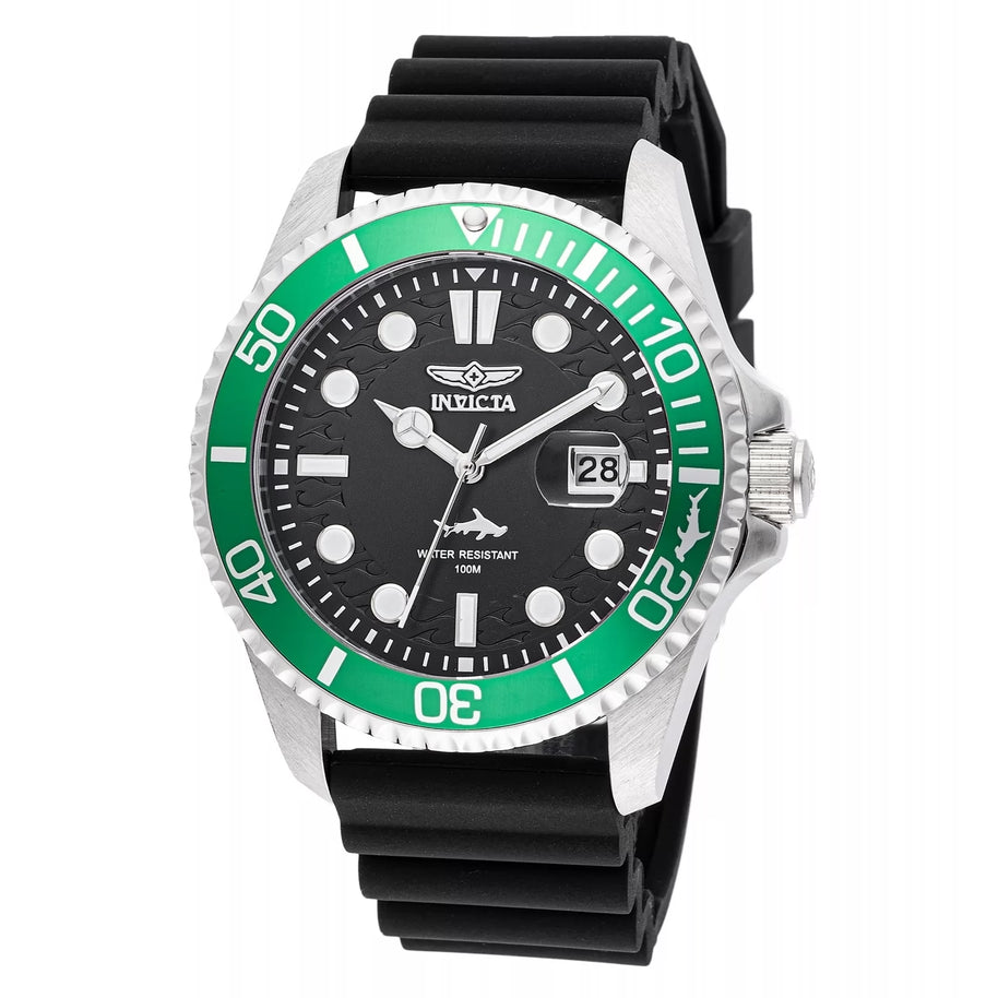 Invicta Men's 47166 Pro Diver Quartz 3 Hand Black Dial Watch