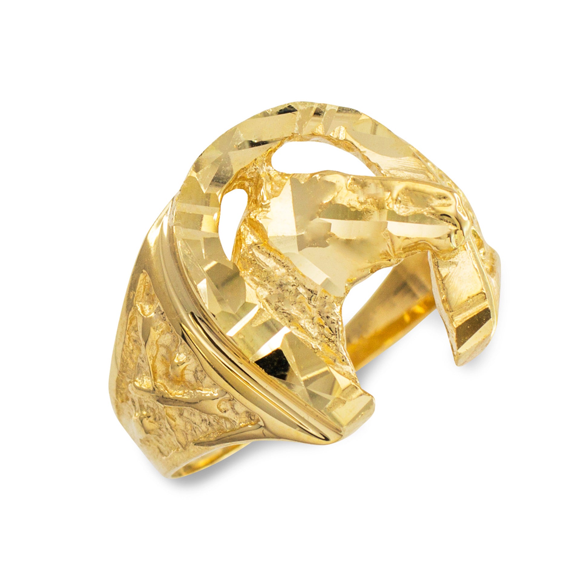 Gold Cubic Zirconia Horseshoe Ladies Ring(Available In Yellow/Rose/White Gold) (Copy)