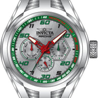 Invicta Men's 47726 Invicta Racing Quartz Chronograph Green, Silver Dial Watch