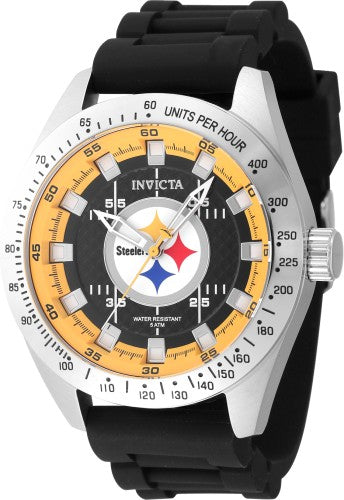 Invicta Men's 47858 NFL Pittsburgh Steelers Quartz Multifunction Black, Yellow Dial Watch