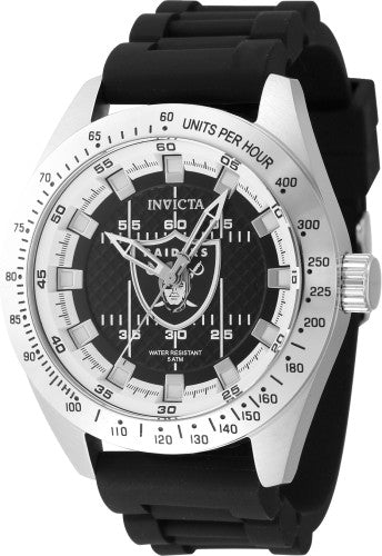 Invicta Men's 47859 NFL Las Vegas Raiders Quartz Multifunction Black, White Dial Watch