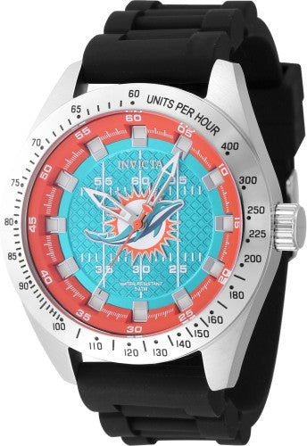 Invicta Men's 47861 NFL Miami Dolphins Quartz Multifunction Orange, Light Blue Dial Watch
