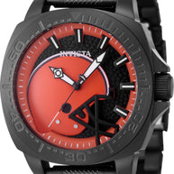 Invicta Men's 47886 NFL Cleveland Browns Quartz 3 Hand Black, Red Dial Watch