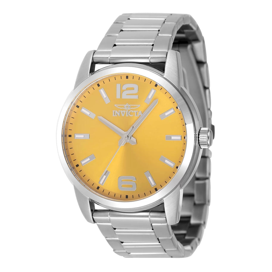 Invicta Men's 48493 Celestial Quartz 3 Hand Yellow Dial Watch