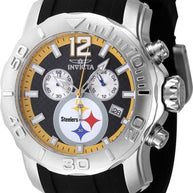 Invicta Men's 48001 NFL Pittsburgh Steelers Quartz Chronograph Black Dial Watch