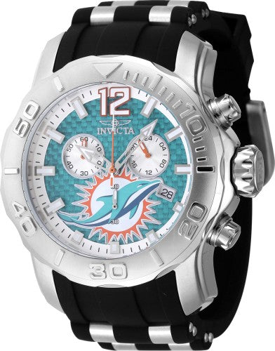Invicta Men's 48004 NFL Miami Dolphins Quartz Chronograph Light Blue Dial Watch