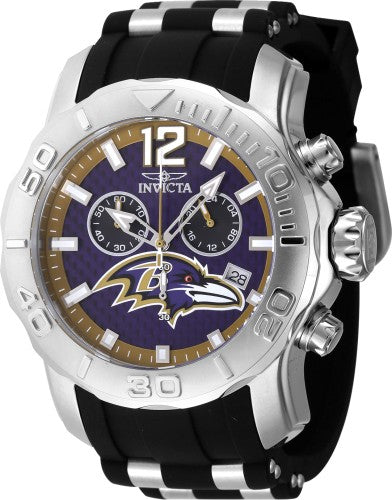 Invicta Men's 48007 NFL Baltimore Ravens Quartz Chronograph Blue Dial Watch