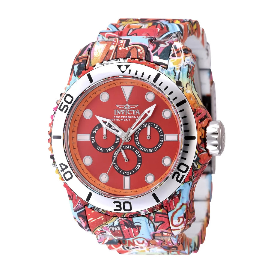Invicta Women's 47853 Pro Diver Quartz Chronograph Red, Orange, Black Dial Watch