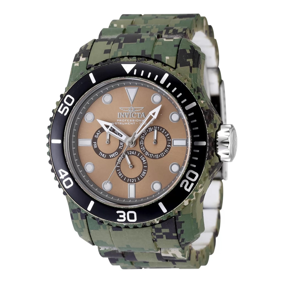 Invicta Men's 47855 Pro Diver Quartz Chronograph Khaki, Grey, Brown Dial Watch