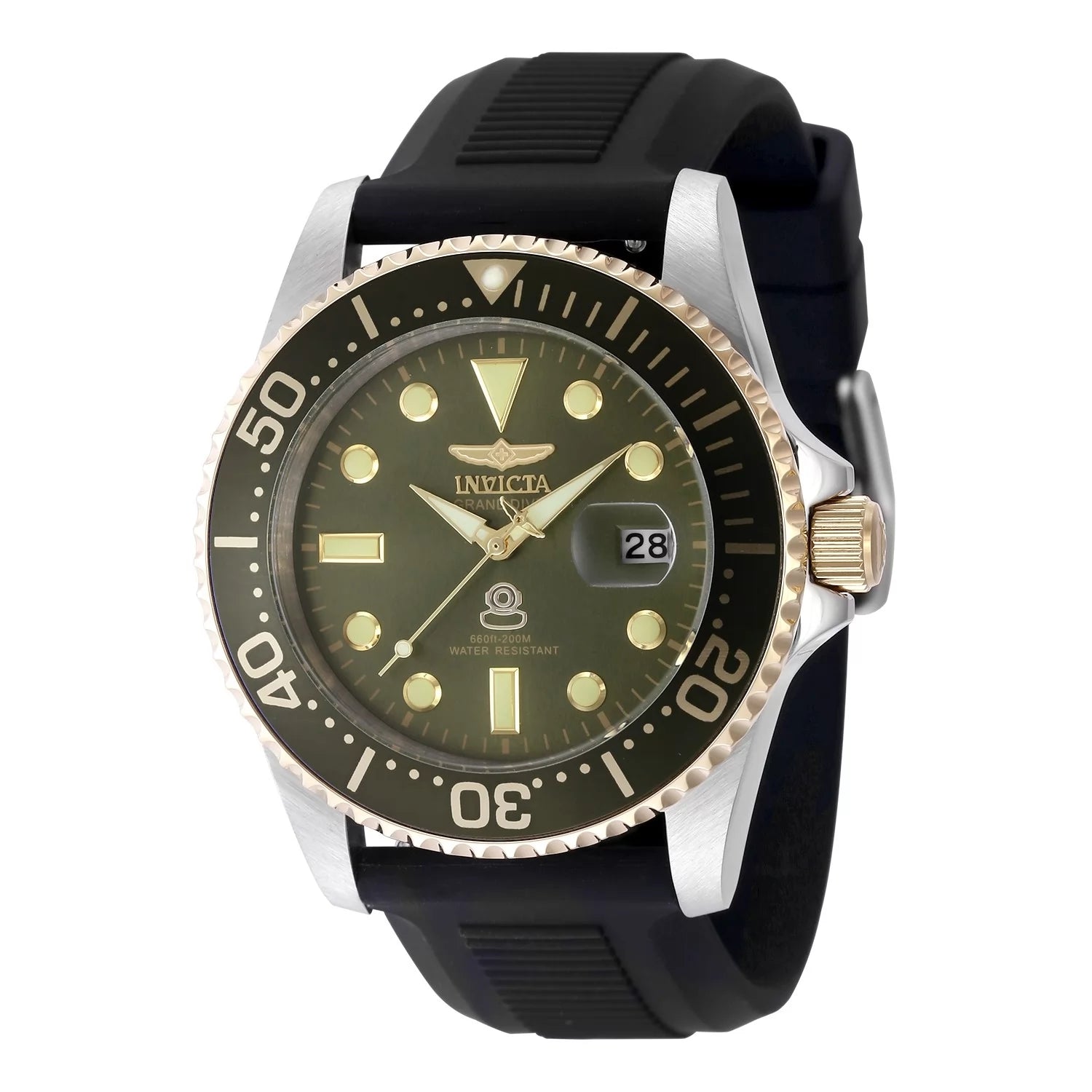 Invicta Men's 48217 Pro Diver Quartz 3 Hand Military Green Dial Watch