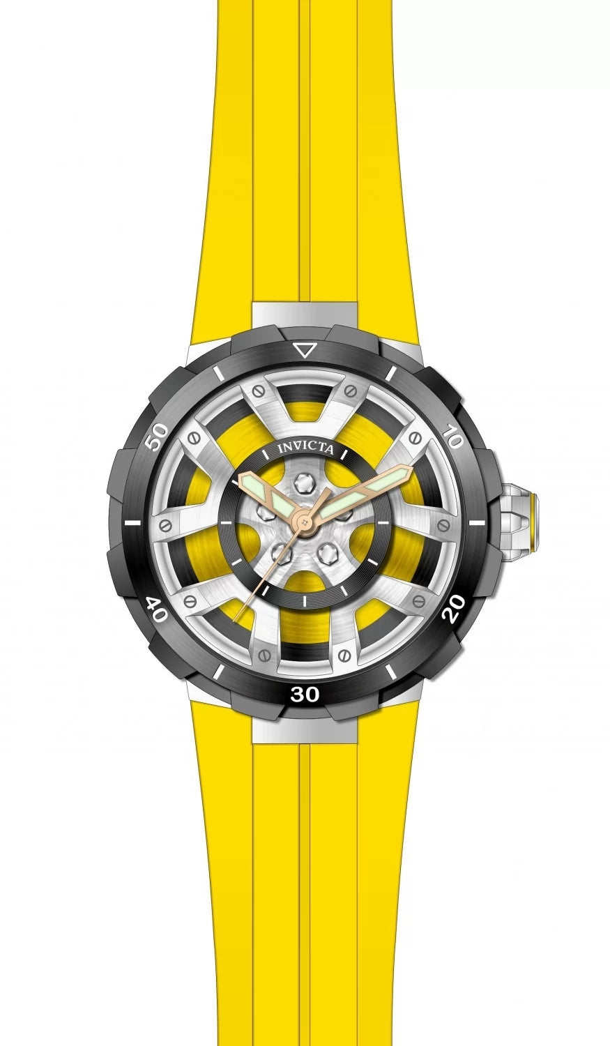 Invicta Men's 49443 Invicta Racing Quartz PC21S Yellow, Silver, Black Dial Watch