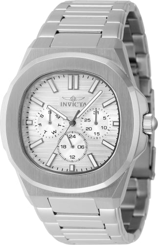 Invicta Men's 48324 Speedway Quartz 3 Hand Silver Dial Watch