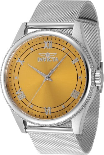 Invicta Men's 48481 Celestial Quartz 3 Hand Yellow Dial Watch