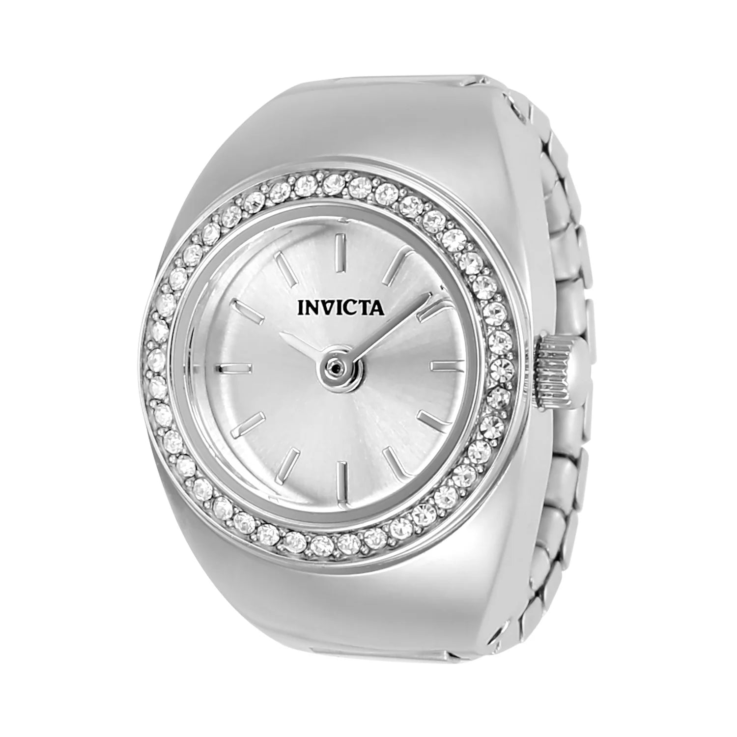 Invicta Women's 48943 Mini Quartz 2 Hand Silver Dial Ring Watch