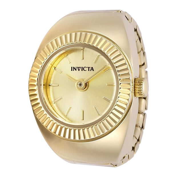 Invicta Women's 48947 Mini Quartz 2 Hand Gold Dial Ring Watch