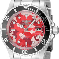 Invicta Men's 48568 Pro Diver Quartz 3 Hand Camouflage, Pink Dial Watch