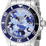 Invicta Men's 48570 Pro Diver Quartz 3 Hand Camouflage, Blue Dial Watch