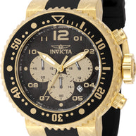 Invicta Men's 48619 Pro Diver Quartz VD53 Gold, Black Dial Watch