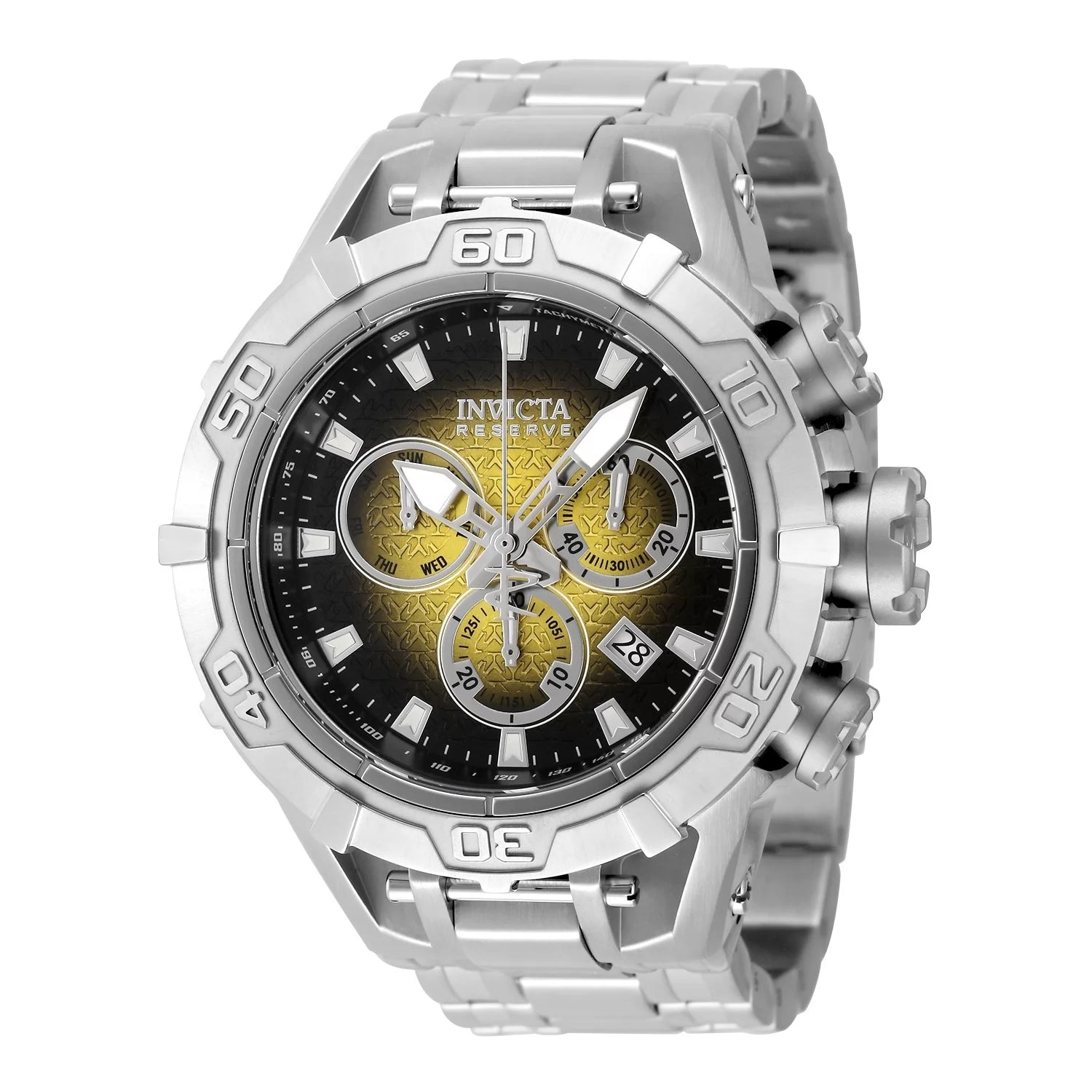 Invicta Men's 47848 Reserve Quartz Chronograph Black, Yellow Dial Watch