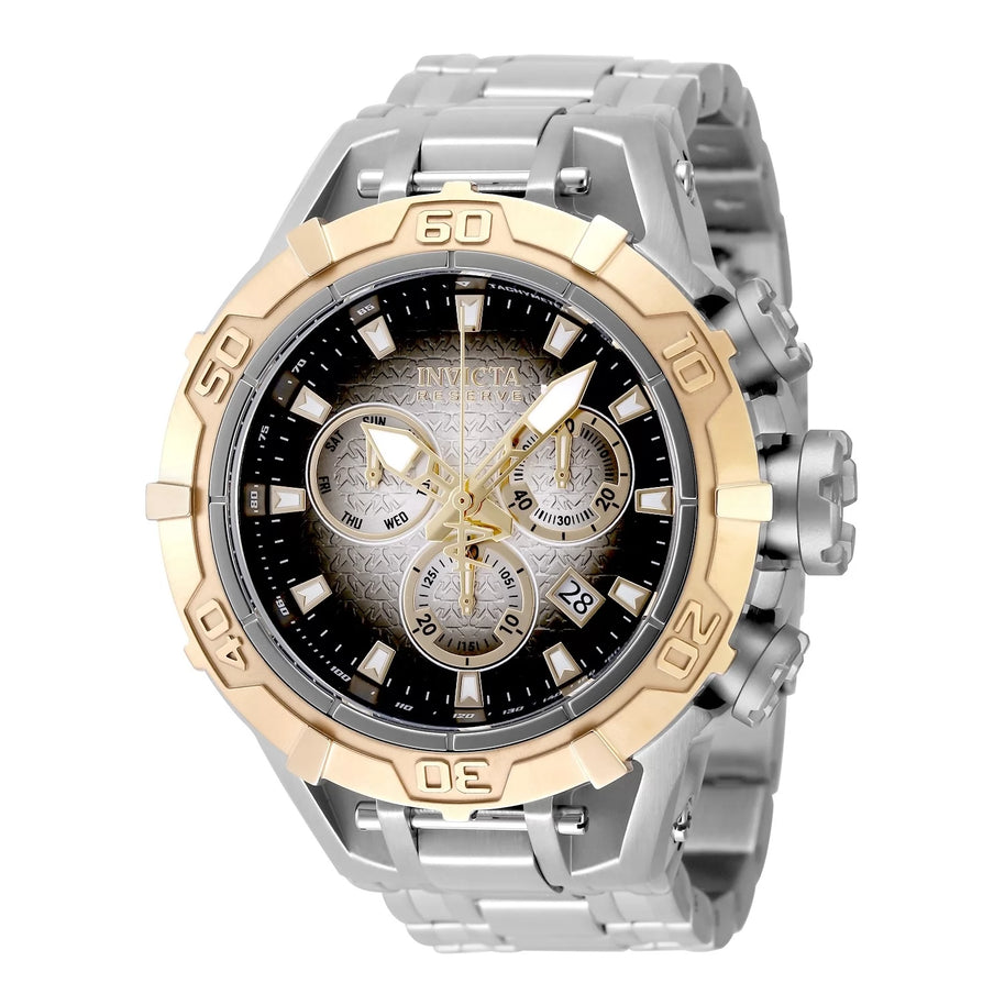 Invicta Men's 47851 Reserve Quartz 3 Hand Black, Silver Dial Watch